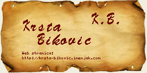 Krsta Biković vizit kartica
